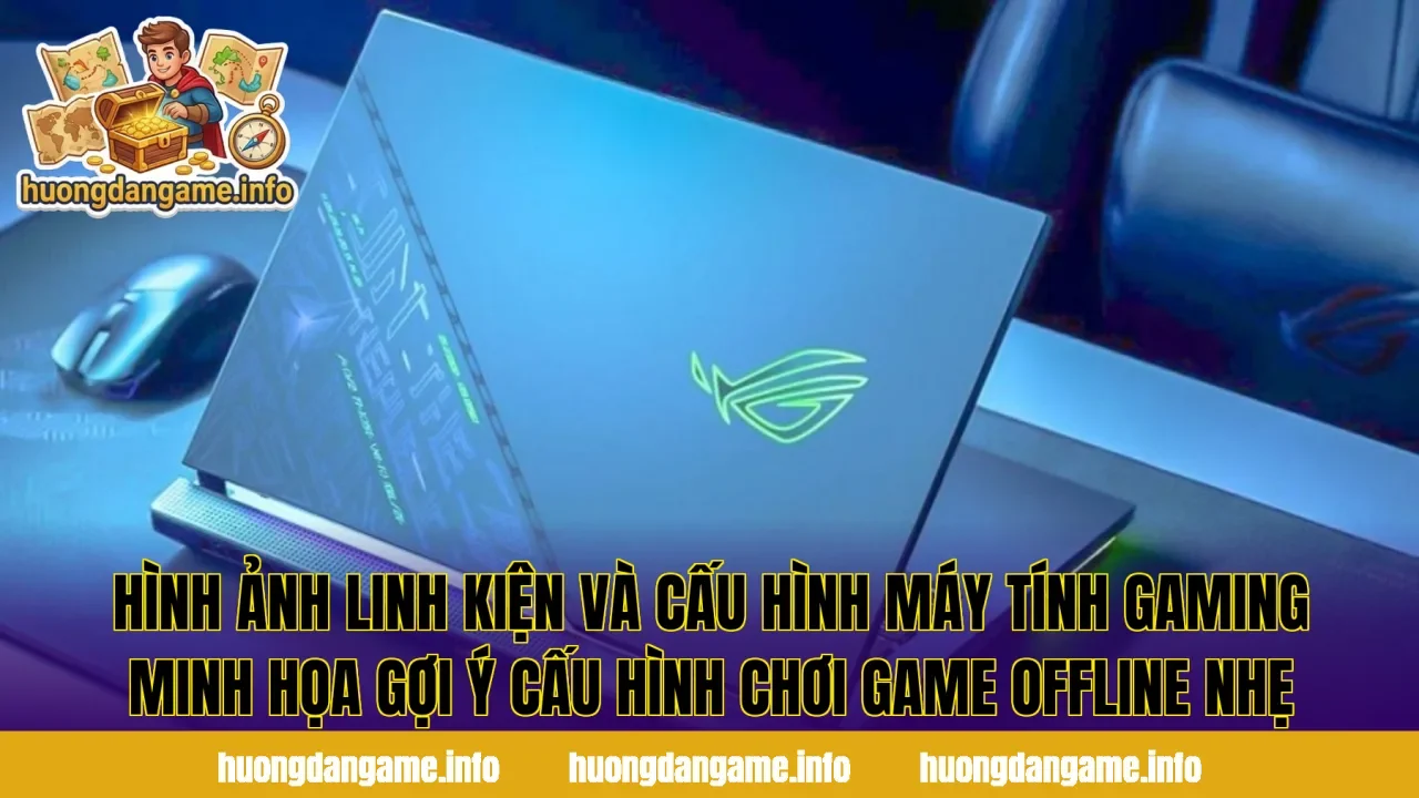 Hình ảnh linh kiện và cấu hình máy tính gaming minh họa gợi ý cấu hình chơi game offline nhẹ